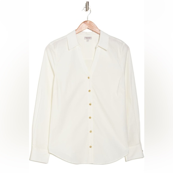 NWT - Jaclyn Smith - Button Up - EVERYBODY needs a fresh white button up. Sz M - Picture 1 of 11